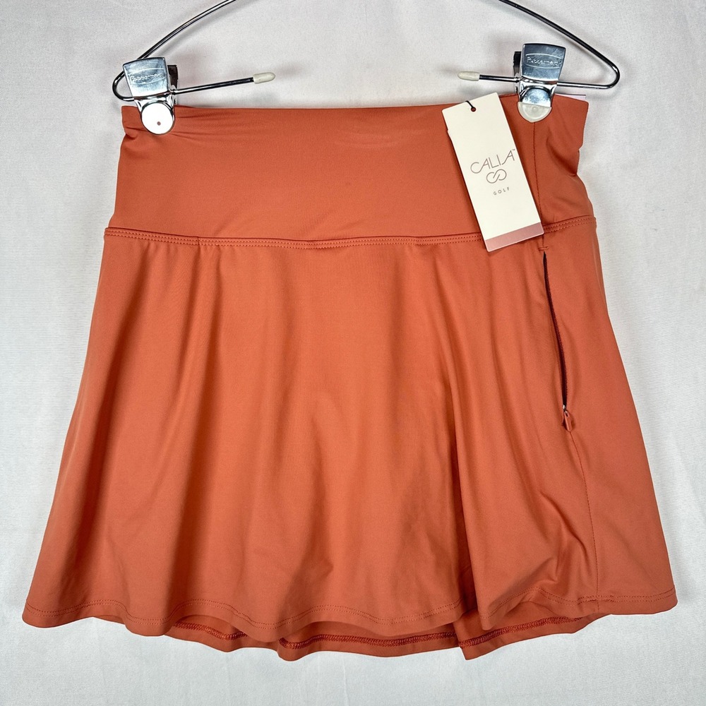 CALIA Golf Eagle Skort 15" Dark Orange WCG17031F Womens Small NWT
